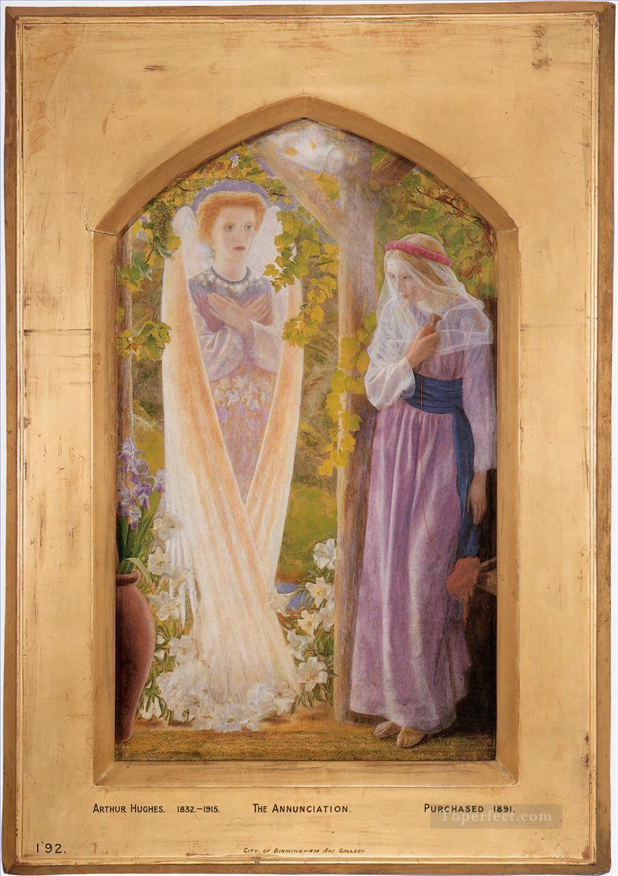The Annunciation Pre Raphaelite Arthur Hughes Oil Paintings